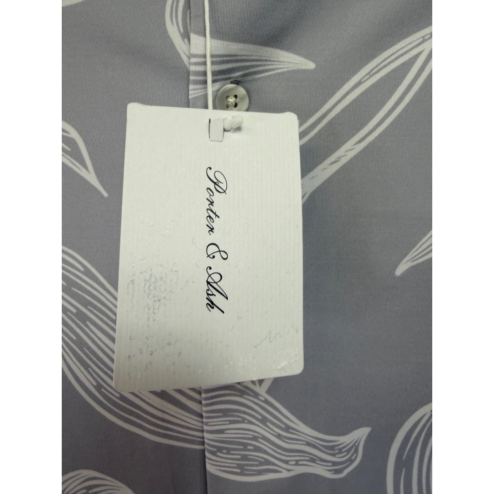 Porter & Ash Men's Large Grey Floral Print S/S Button Up Shirt Kinetic (P31) - Picture 3 of 6